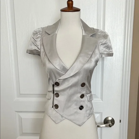 NWT Bebe silver jacket pencil skirt suit set - Picture 3 of 12